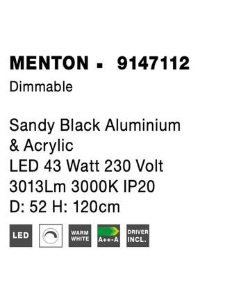 NOVA LUCE závěsné svítidlo MENTON černý hliník a akryl LED 43W 230V 3000K IP20 stmívatelné 9147112