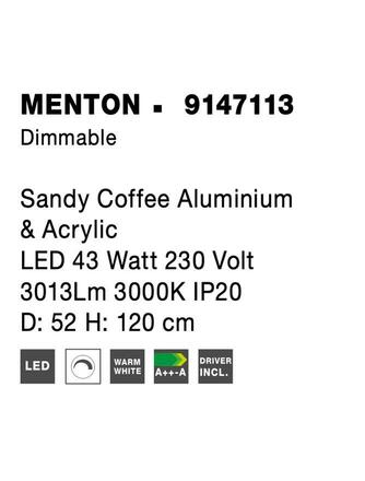 NOVA LUCE závěsné svítidlo MENTON kávově hnědý hliník a akryl LED 43W 230V 3000K IP20 stmívatelné 9147113