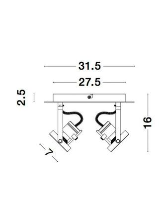 NOVA LUCE bodové svítidlo SALVA černý kov GU10 2x10W 230V IP20 bez žárovky 9155102