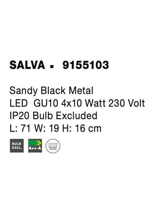 NOVA LUCE bodové svítidlo SALVA černý kov GU10 4x10W 230V IP20 bez žárovky 9155103