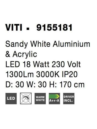 NOVA LUCE stojací lampa VITI bílý hliník a akryl LED 18W 230V 3000K IP20 stmívatelné 9155181
