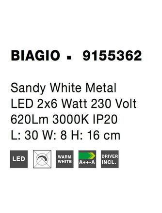 NOVA LUCE bodové svítidlo BIAGIO bílý kov LED 2x6W 230V 3000K IP20 9155362