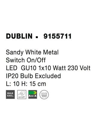 NOVA LUCE bodové svítidlo DUBLIN bílý kov vypínač na těle GU10 1x10W 230V IP20 bez žárovky 9155711