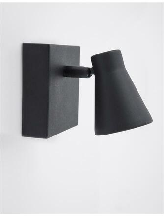NOVA LUCE bodové svítidlo DUBLIN černý kov vypínač na těle GU10 1x10W 230V IP20 bez žárovky 9155712