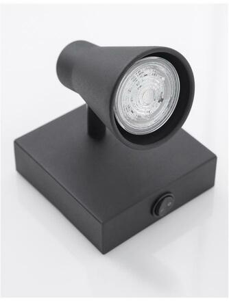 NOVA LUCE bodové svítidlo DUBLIN černý kov vypínač na těle GU10 1x10W 230V IP20 bez žárovky 9155712