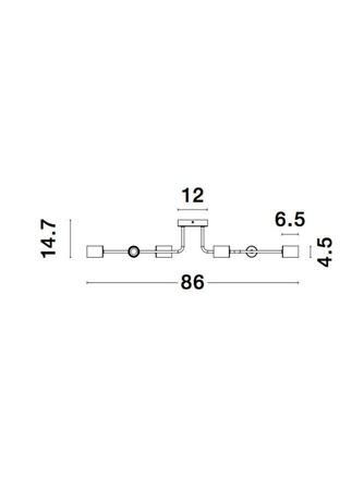 NOVA LUCE stropní svítidlo GRANSO černý kov E27 6x12W 230V IP20 bez žárovky 9156306