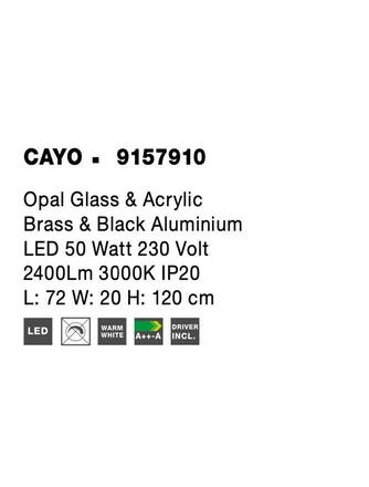 NOVA LUCE závěsné svítidlo CAYO opálové sklo a akryl mosaz a černý hliník LED 50W 230V 3000K IP20 9157910