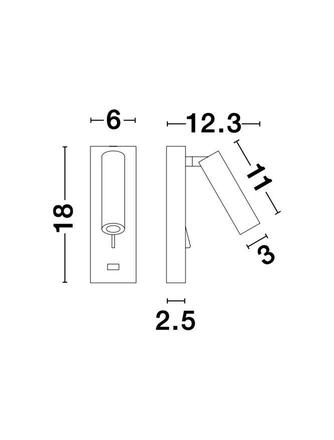 NOVA LUCE bodové svítidlo FUSE bílý hliník nastavitelné vypínač na těle - USB nabíjení LED Samsung 3W 3000K IP20 9170101