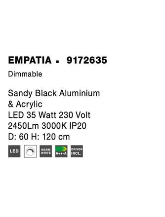 NOVA LUCE závěsné svítidlo EMPATIA černý hliník a akryl LED 35W 230V 3000K IP20 stmívatelné 9172635