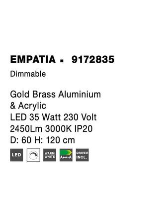 NOVA LUCE závěsné svítidlo EMPATIA zlatý mosazný hliník a akryl LED 35W 230V 3000K IP20 stmívatelné 9172835