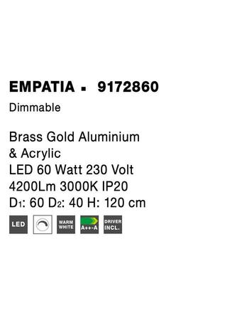 NOVA LUCE závěsné svítidlo EMPATIA zlatý mosazný hliník a akryl LED 60W 230V 3000K IP20 stmívatelné 9172860