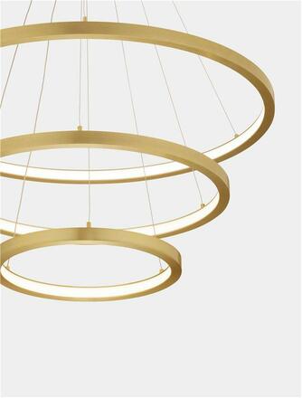 NOVA LUCE závěsné svítidlo EMPATIA LED 108W 3000K mosaz 807+600+395x2000mm stmívatelné 9172869