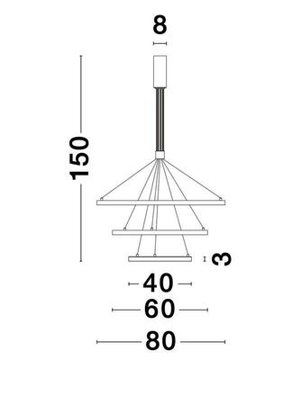 NOVA LUCE závěsné svítidlo EMPATIA černý hliník a akryl LED 108W 230V 3000K IP20 stmívatelné 9173108