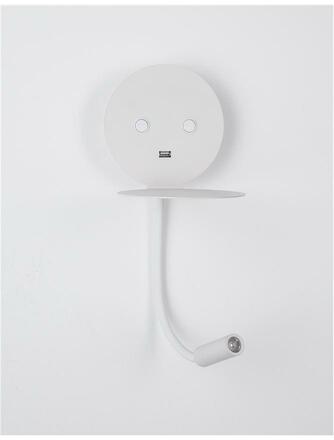 NOVA LUCE bodové svítidlo ECLIP bílý hliník nastavitelné vypínač na těle USB nabíjení LED Samsung 230V 3000K osvětlení 6W čtecí lampička 3W IP20 9173281