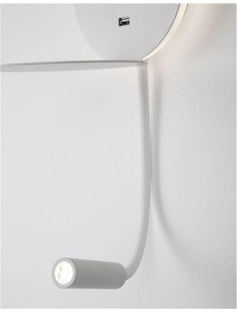 NOVA LUCE bodové svítidlo ECLIP bílý hliník nastavitelné vypínač na těle USB nabíjení LED Samsung 230V 3000K osvětlení 6W čtecí lampička 3W IP20 9173281