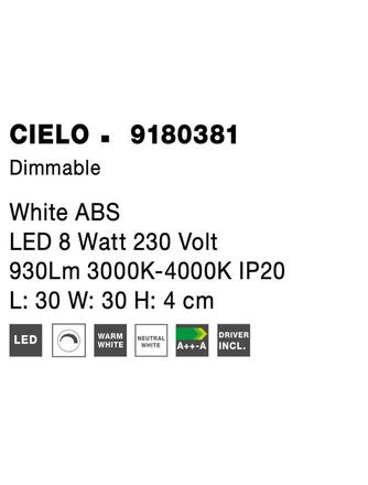 NOVA LUCE hvězdné nebe CIELO bílé LED 8W 230V 3000K-4000K IP20 bez dálkového ovládání stmívatelné 9180381