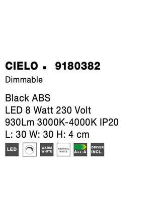 NOVA LUCE hvězdné nebe CIELO černé LED 8W 230V 3000K-4000K IP20 bez dálkového ovládání stmívatelné 9180382