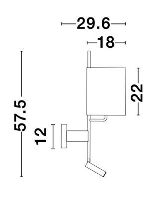 NOVA LUCE nástěnné svítidlo YAMA bílé stínidlo a bílý hliník nastavitelné - vypínač na těle E27 1x12W 230V IP20 bez žárovky LED Samsung 3W 3000K čtecí lampička 9180511