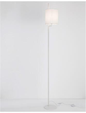 NOVA LUCE stojací lampa YAMA bílé stínidlo a bílý hliník vypínač na těle E27 1x12W 230V IP20 bez žárovky 9180521