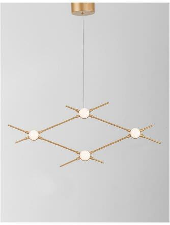 NOVA LUCE závěsné svítidlo ATOMO zlatý kov a akryl LED 4 x 2.4W 230V 3000K IP20 9180674