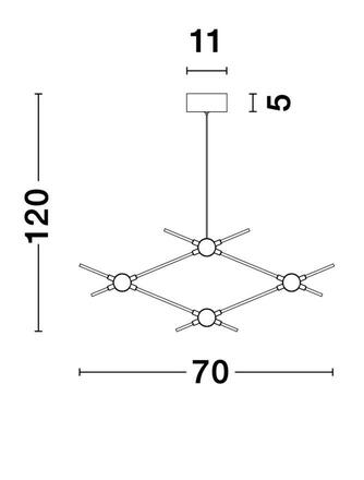 NOVA LUCE závěsné svítidlo ATOMO zlatý kov a akryl LED 4 x 2.4W 230V 3000K IP20 9180674