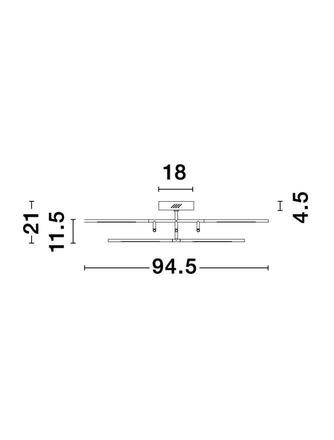 NOVA LUCE stropní svítidlo RACCIO černý kov a akryl LED 48W 230V 3000K IP20 stmívatelné 9180714