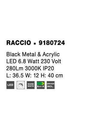 NOVA LUCE stolní lampa RACCIO černý kov a akryl LED 6.8W 230V 3000K IP20 9180724
