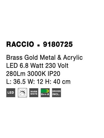 NOVA LUCE stolní lampa RACCIO zlatý kov a akryl LED 6.8W 230V 3000K IP20 9180725