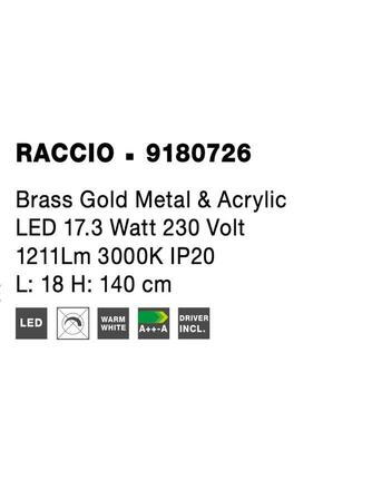 NOVA LUCE stojací lampa RACCIO zlatý kov a akryl LED 17.3W 230V 3000K IP20 9180726
