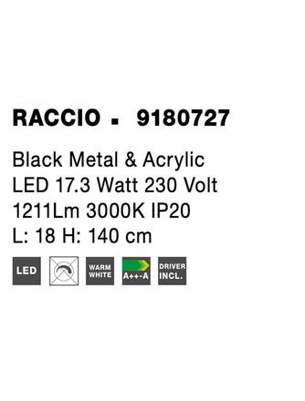 NOVA LUCE stojací lampa RACCIO černý kov a akryl LED 17.3W 230V 3000K IP20 9180727