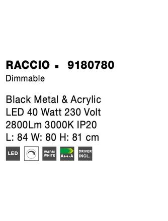 NOVA LUCE závěsné svítidlo RACCIO černý kov a akryl LED 40W 230V 3000K IP20 stmívatelné 9180780