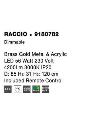 NOVA LUCE závěsné svítidlo RACCIO zlatý kov a akryl LED 56W 230V 3000K IP20 stmívatelné 9180782