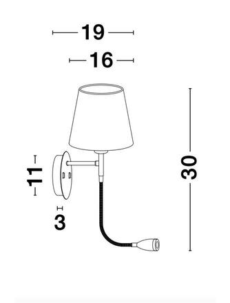 NOVA LUCE nástěnné svítidlo NIA bílý kov bílé stínidlo vypínač na těle LED 3W 3000K E14 1x5W 230V IP20 bez žárovky se čtecí lampičkou 9182371