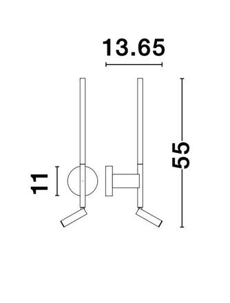 NOVA LUCE nástěnné svítidlo HANDY bílý hliník a akryl nastavitelné/rotační - vypínač na těle LED Samsung 230V 3000K osvětlení 6W čtecí lampička 3W IP20 9182811