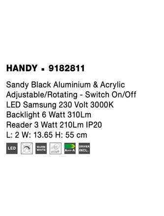 NOVA LUCE nástěnné svítidlo HANDY bílý hliník a akryl nastavitelné/rotační - vypínač na těle LED Samsung 230V 3000K osvětlení 6W čtecí lampička 3W IP20 9182811