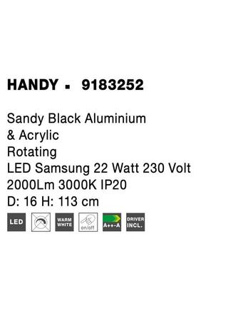 NOVA LUCE stropní svítidlo HANDY černý hliník a akryl rotační LED Samsung 22W 230V 3000K IP20 9183252