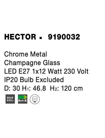 NOVA LUCE závěsné svítidlo HECTOR chromovaný kov šampaň sklo E27 1x12W 230V IP20 bez žárovky 9190032