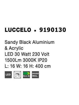 NOVA LUCE závěsné svítidlo LUCCELO černý hliník a akryl LED 30W 230V 3000K IP20 9190130