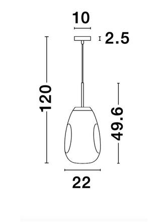 NOVA LUCE závěsné svítidlo LAVA chromovaný kov ručně vyrobené chromové sklo E27 1x12W 230V IP20 bez žárovky 9190392