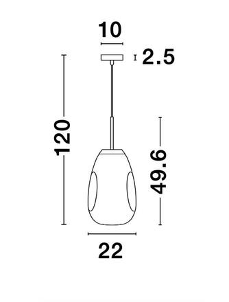 NOVA LUCE závěsné svítidlo LAVA zlatý kov ručně vyrobené zlaté sklo E27 1x12W 230V IP20 bez žárovky 9190393