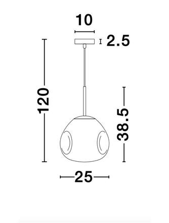 NOVA LUCE závěsné svítidlo LAVA měděný kov ručně vyrobené měděné sklo E27 1x12W 230V IP20 bez žárovky 9190401