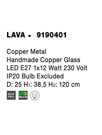 NOVA LUCE závěsné svítidlo LAVA měděný kov ručně vyrobené měděné sklo E27 1x12W 230V IP20 bez žárovky 9190401
