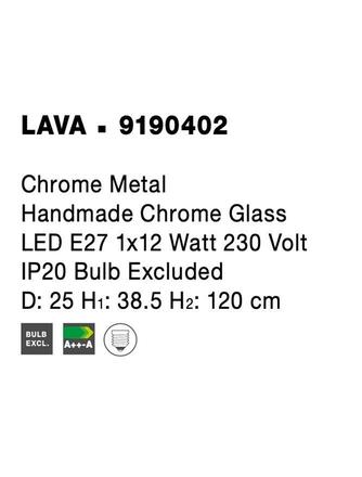 NOVA LUCE závěsné svítidlo LAVA chromovaný kov ručně vyrobené chromové sklo E27 1x12W 230V IP20 bez žárovky 9190402