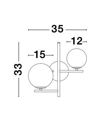 NOVA LUCE nástěnné svítidlo IMPERO bílé matné sklo černý kov E14 2x5W 230V IP20 bez žárovky 9190421