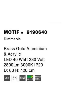 NOVA LUCE závěsné svítidlo MOTIF zlatý mosazný hliník a akryl LED 40W 230V 3000K IP20 stmívatelné 9190640