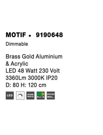 NOVA LUCE závěsné svítidlo MOTIF zlatý mosazný hliník a akryl LED 48W 230V 3000K IP20 stmívatelné 9190648
