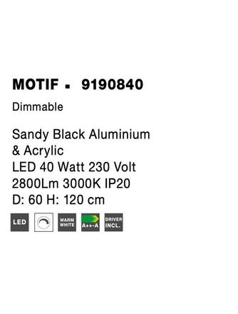NOVA LUCE závěsné svítidlo MOTIF černý hliník a akryl LED 40W 230V 3000K IP20 stmívatelné 9190840