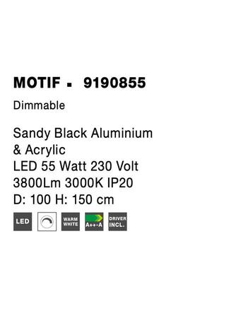 NOVA LUCE závěsné svítidlo MOTIF černý hliník a akryl LED 55W 230V 3000K IP20 stmívatelné 9190855