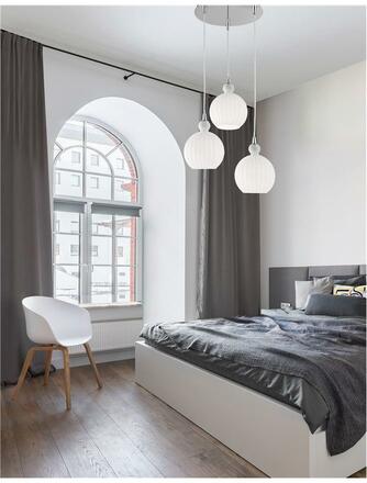 NOVA LUCE závěsné svítidlo ODELL chromovaný hliník opálové sklo E14 3x5W 230V IP20 bez žárovky 9190882