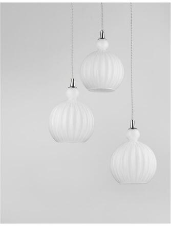 NOVA LUCE závěsné svítidlo ODELL chromovaný hliník opálové sklo E14 3x5W 230V IP20 bez žárovky 9190882